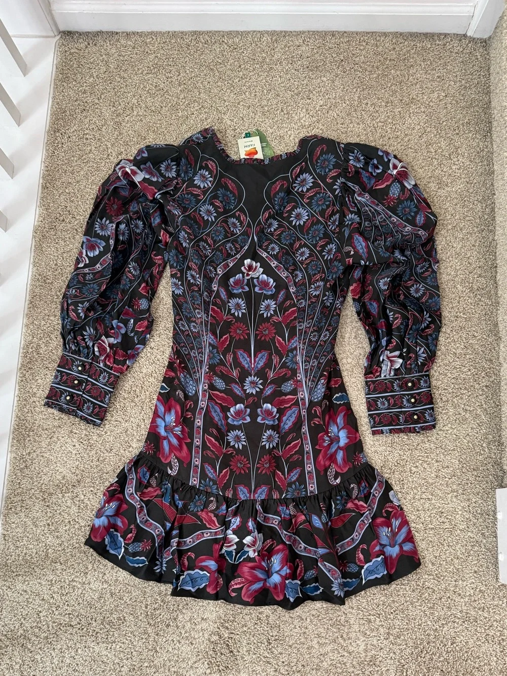 NWT Farm Rio Marcelle Floral Long Sleeve Mini Dress Size S